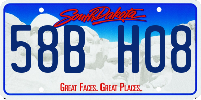 SD license plate 58BH08