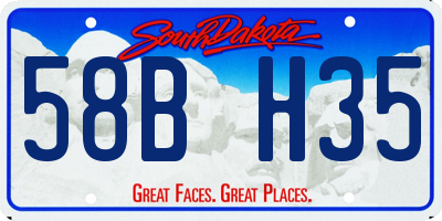 SD license plate 58BH35