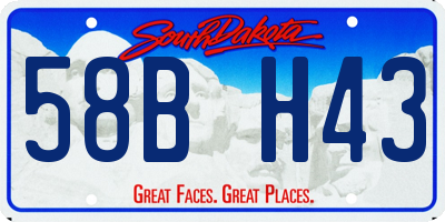 SD license plate 58BH43