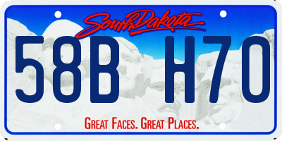 SD license plate 58BH70