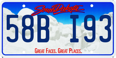 SD license plate 58BI93