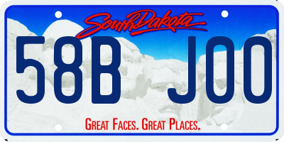 SD license plate 58BJ00