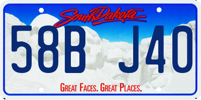 SD license plate 58BJ40