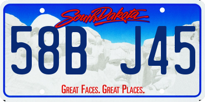 SD license plate 58BJ45