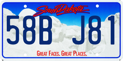 SD license plate 58BJ81