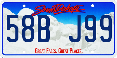 SD license plate 58BJ99