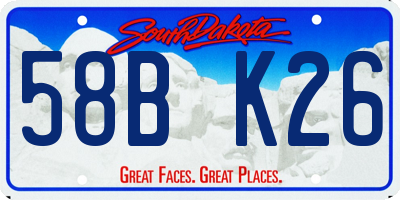 SD license plate 58BK26