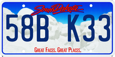 SD license plate 58BK33