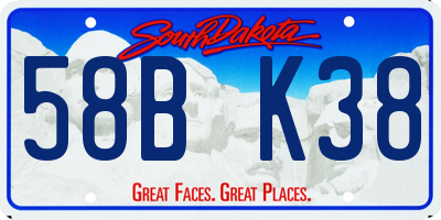 SD license plate 58BK38