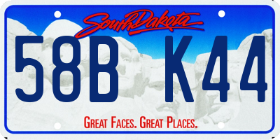 SD license plate 58BK44