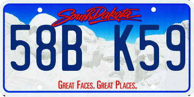 SD license plate 58BK59