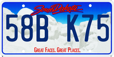 SD license plate 58BK75