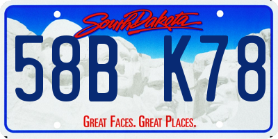 SD license plate 58BK78