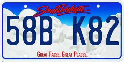 SD license plate 58BK82
