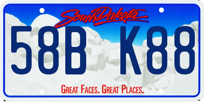 SD license plate 58BK88