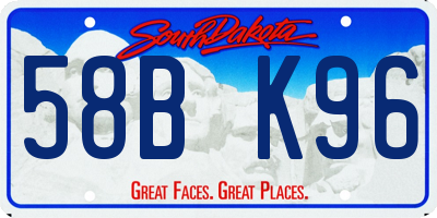 SD license plate 58BK96