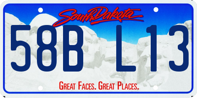 SD license plate 58BL13