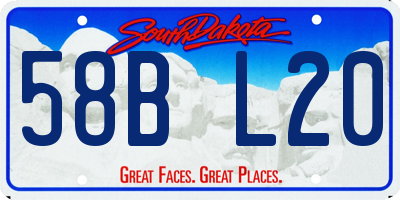 SD license plate 58BL20
