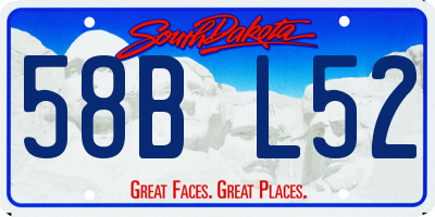 SD license plate 58BL52