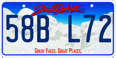 SD license plate 58BL72