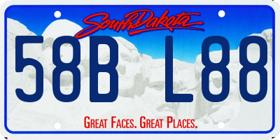 SD license plate 58BL88
