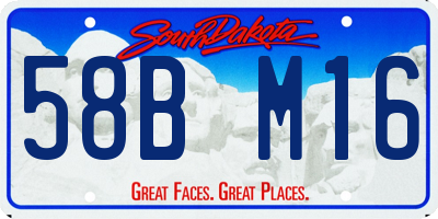 SD license plate 58BM16