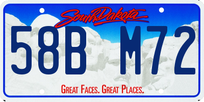 SD license plate 58BM72