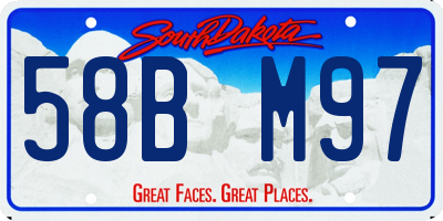 SD license plate 58BM97