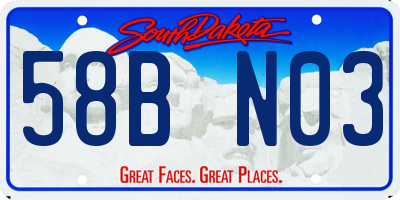 SD license plate 58BN03