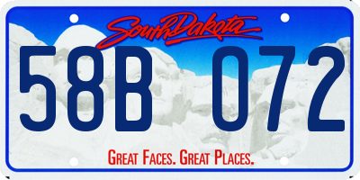 SD license plate 58BO72