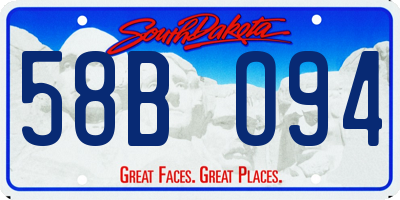 SD license plate 58BO94