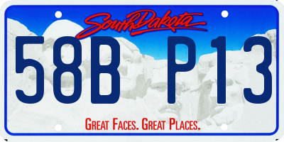 SD license plate 58BP13