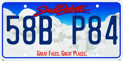 SD license plate 58BP84