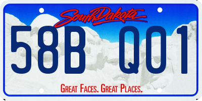SD license plate 58BQ01