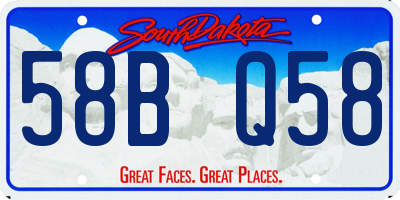 SD license plate 58BQ58