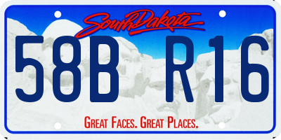 SD license plate 58BR16
