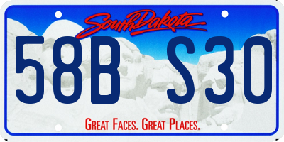 SD license plate 58BS30