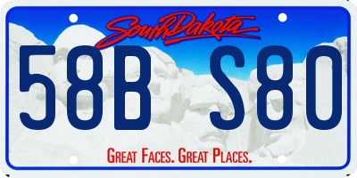 SD license plate 58BS80