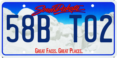 SD license plate 58BT02