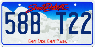 SD license plate 58BT22