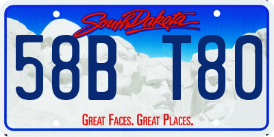 SD license plate 58BT80