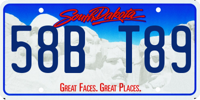 SD license plate 58BT89
