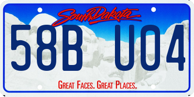 SD license plate 58BU04