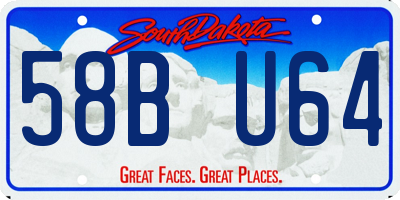 SD license plate 58BU64