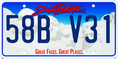 SD license plate 58BV31