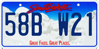 SD license plate 58BW21
