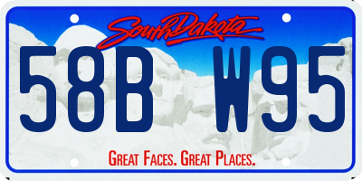 SD license plate 58BW95