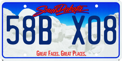 SD license plate 58BX08