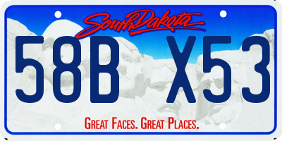 SD license plate 58BX53