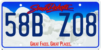 SD license plate 58BZ08
